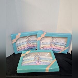New In Eatons Box Vintage Lot of 15 Satin Pastel Colored Padded Lingerie Hangers